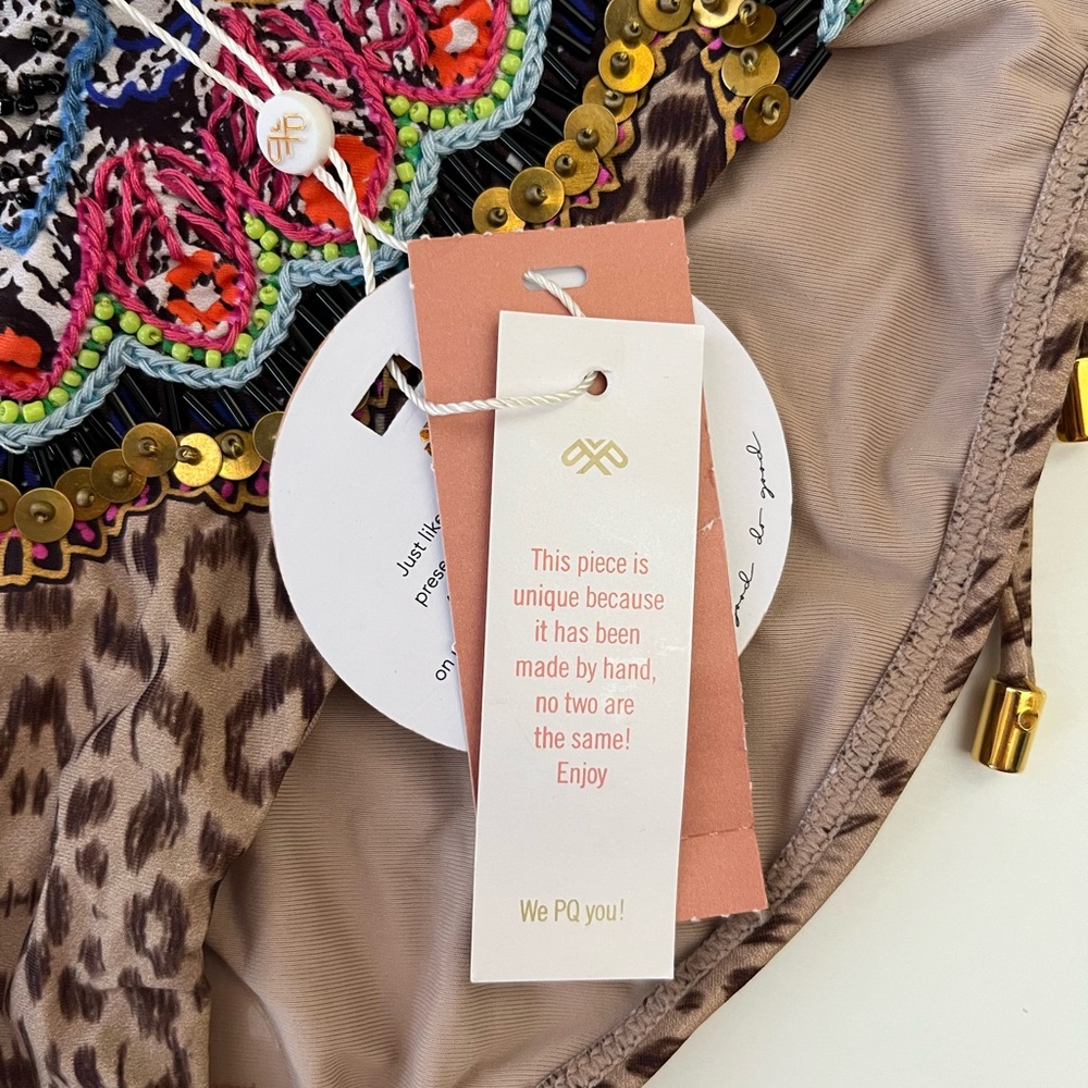 PQ Swim | NWT Tie Full Embellished Bikini Bottom - Picture 5 of 9